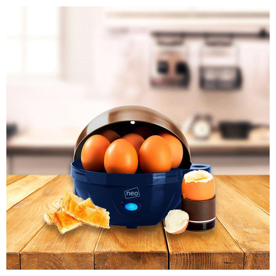 Neo Blue & Copper 3-in-1 Electric Egg Boiler, Poacher & Steamer – Compact Kitchen Appliance