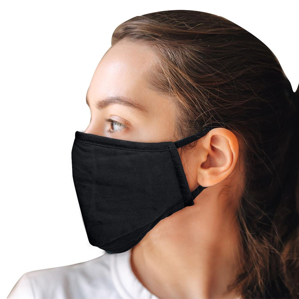 Termin8 Triple Layer Reusable Cotton Face Mask with Filter Pocket and Nose Clip – Machine Washable, Black