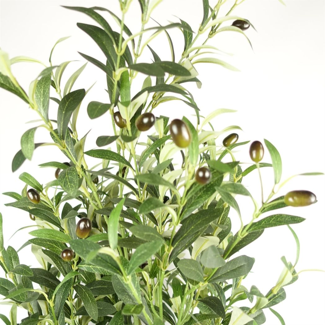 Artificial Olive Tree, 160cm with 1,296 Leaves & 72 Olives – Realistic Mediterranean Indoor Greenery
