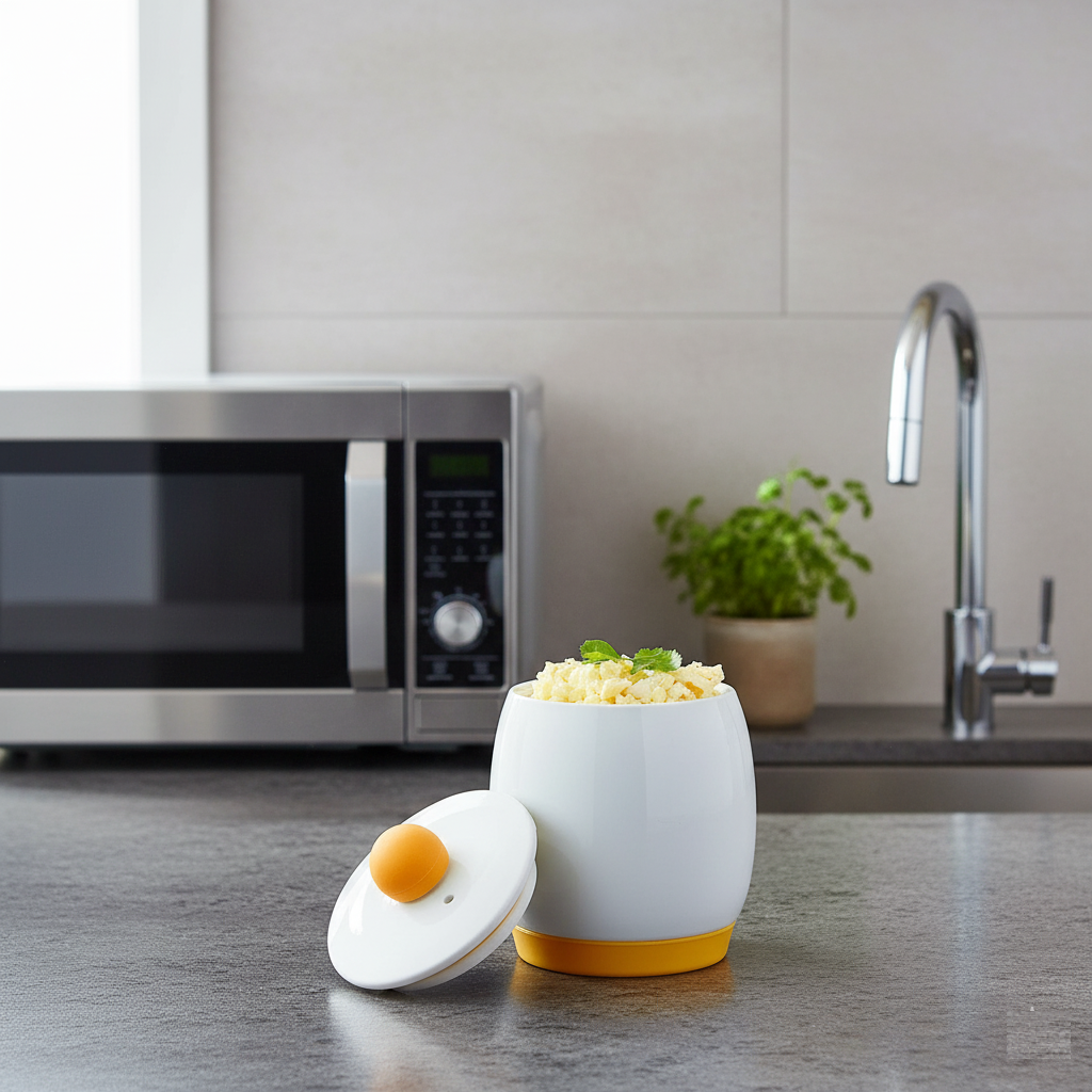 Avilo Ceramic Microwave Egg Cooker – Quick and Easy Scrambled Eggs, Kitchen Gadget