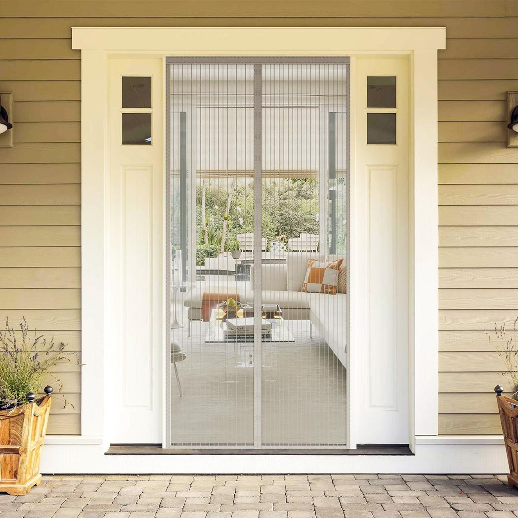 VINSANI Magnetic Insect Door Screen Curtain – Fly and Mosquito Barrier for Doorways, Grey