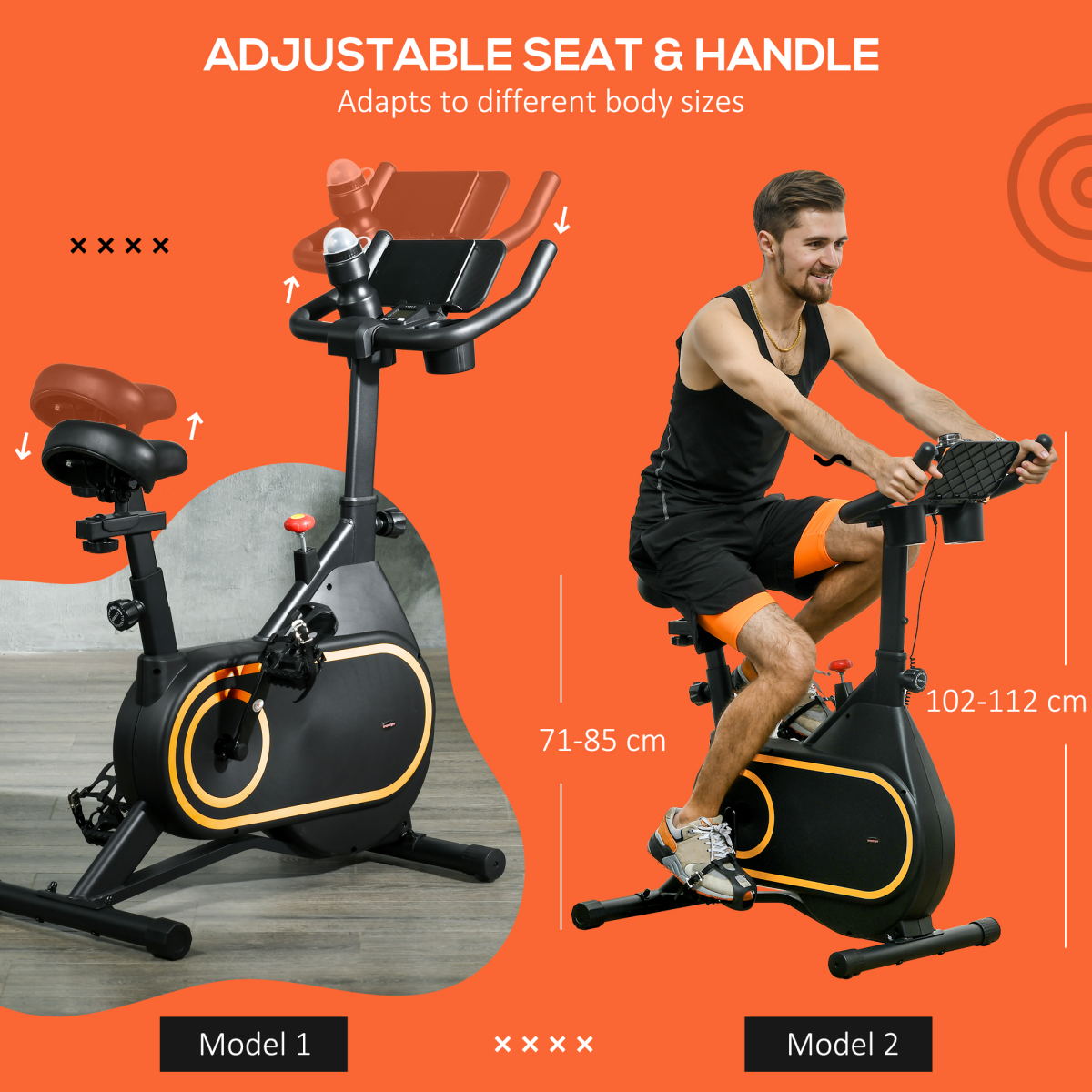 SPORTNOW Exercise Bike with 8 Resistance Levels, LCD Display & Tablet Holder – Belt-Drive Home Cardio Bike, Black