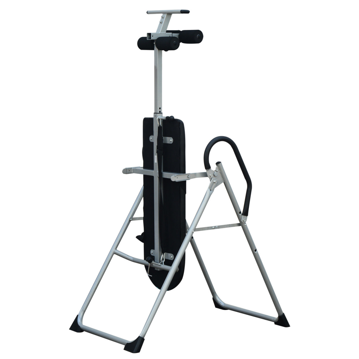 HOMCOM Foldable Gravity Inversion Table with Safety Belt & Padded Ankle Support – Home Back Therapy Bench, 110kg