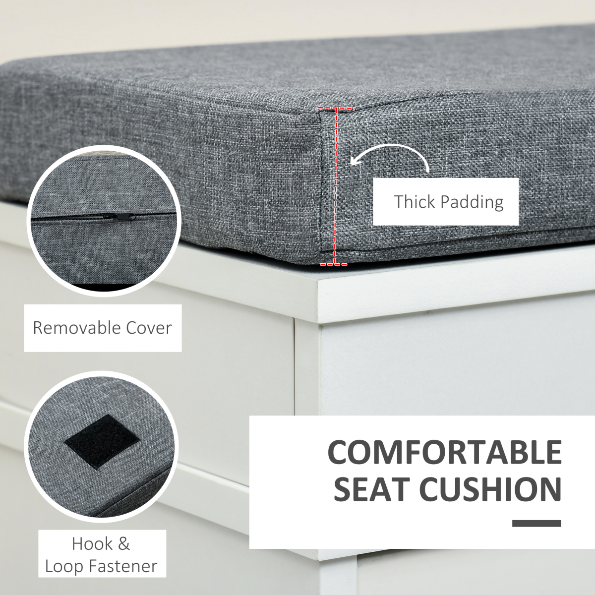 Shoe Storage Bench with Padded Seat Cushion & 2 Drawers – Compact Hallway Seating