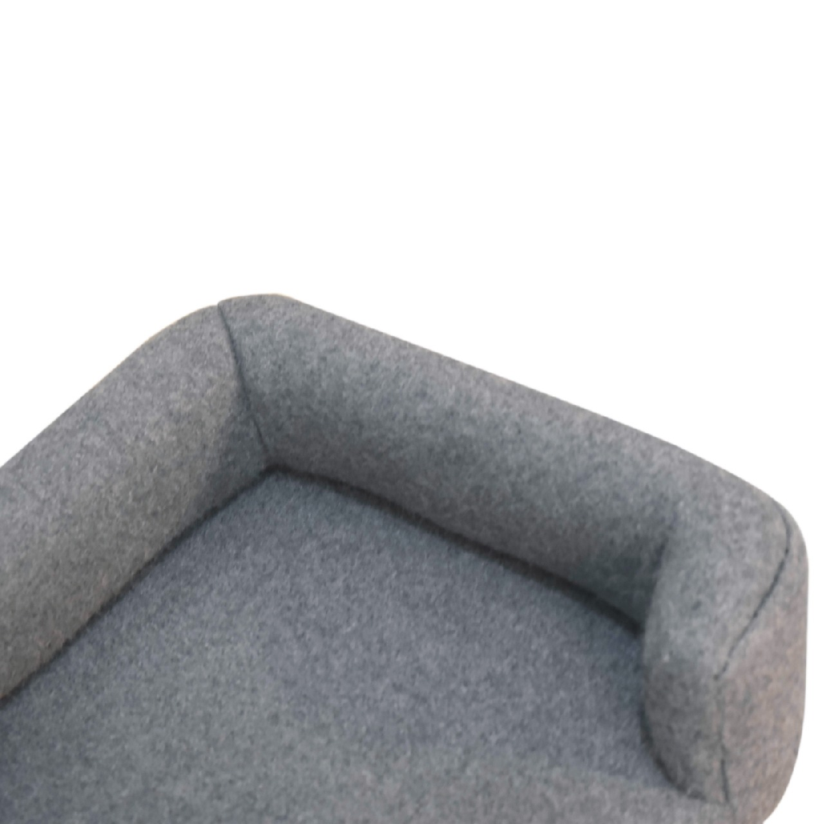 Artisan Furniture Mini Pet Sofa Bed in Solid Wood with Grey Tweed Upholstery – Padded Cushions for Small Pets