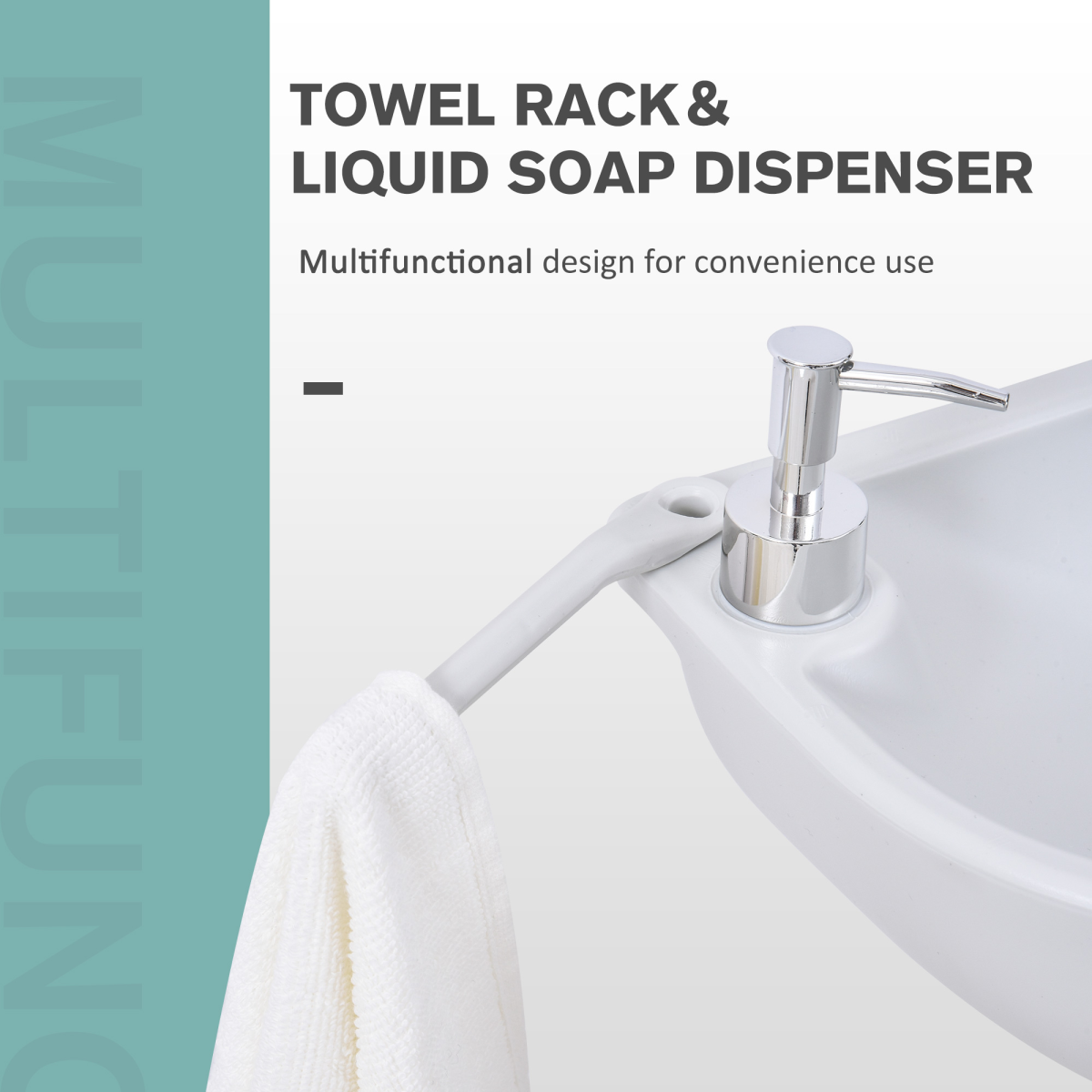 Outsunny Portable Camping Sink with 17L Tank, Foot Pump, Towel Holder & Soap Dispenser – Outdoor Hand Wash Station