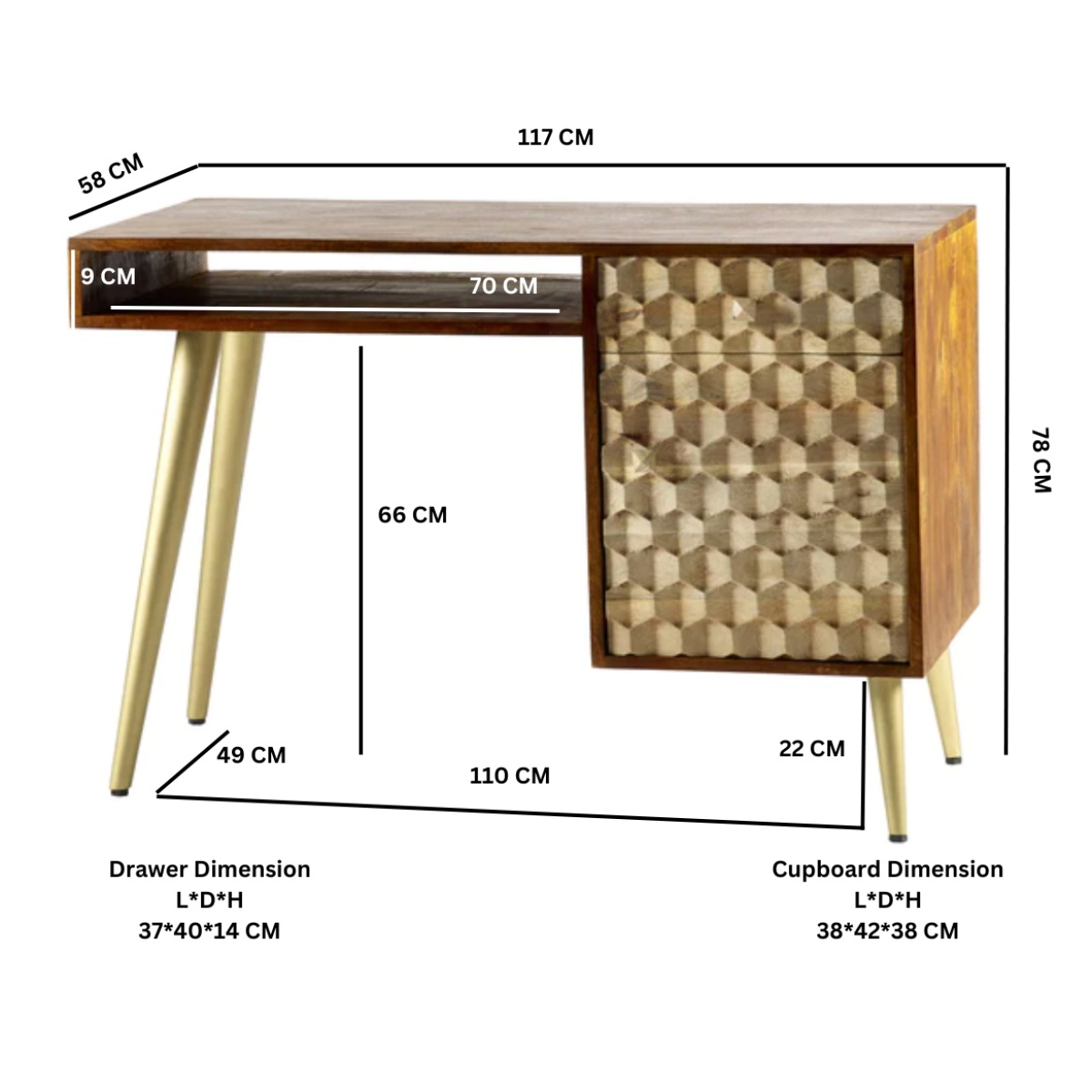 Edison Desk with Scandinavian-Inspired Legs – Minimalist Home Office Workstation
