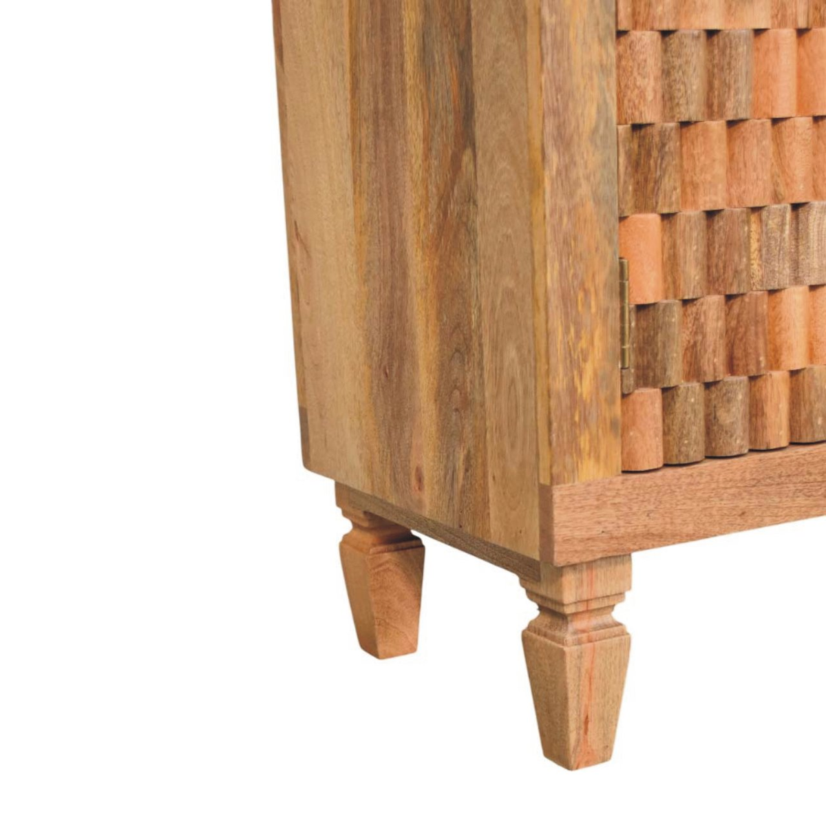 Artisan Furniture Solid Wood Marbella Carved Cabinet with 2 Doors and 2 Shelves – Golden Teak, Brown