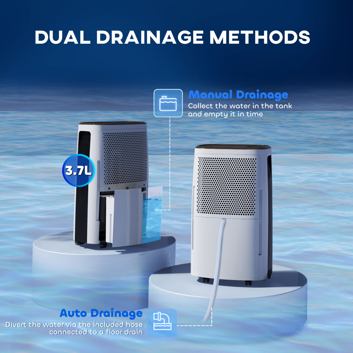 HOMCOM 16L/Day Dehumidifier with 24H Timer & Air Filter – Damp, Mould & Laundry Drying, White