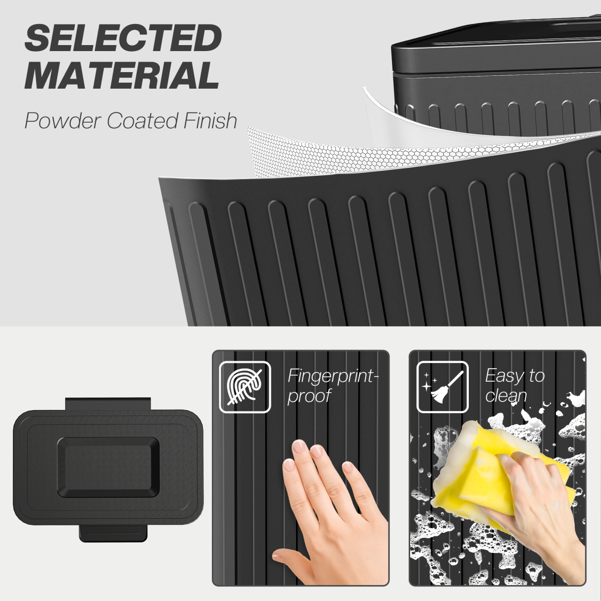 Dual Kitchen Pedal Bin with 2 x 20L Removable Buckets – Powder Coated Metal Recycling Bin, Black