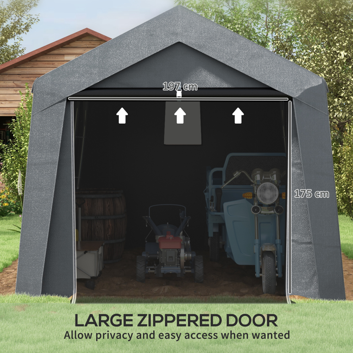 Outsunny 3x3m Heavy Duty Garden Storage Shed with PE Panels & Galvanised Steel Frame – Waterproof, Dark Grey