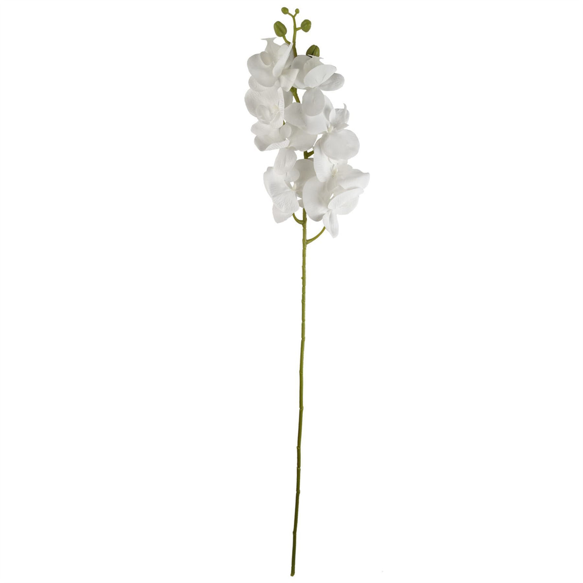 Artificial White Phalaenopsis Orchid Stems, Pack of 6 – 100cm Wired Faux Flowers, 7 Blooms Each