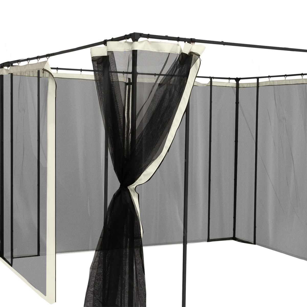 Outsunny 4-Panel Gazebo Mesh Netting with Zips, 352 x 207cm – Universal Replacement Screen Walls