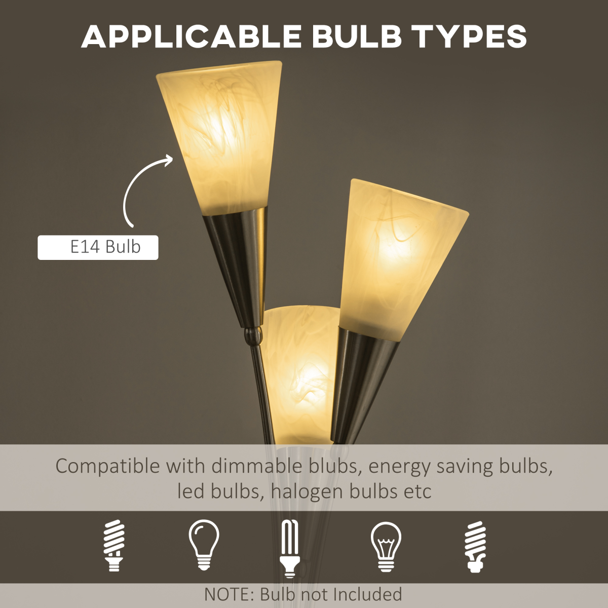 Modern 3-Light Uplighter Floor Lamp