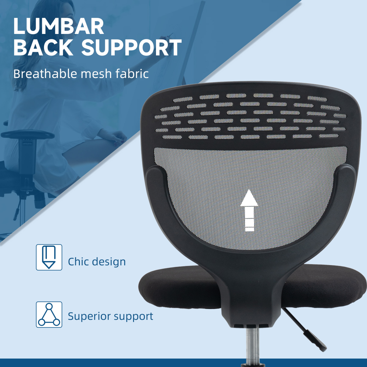 Vinsetto Tall Draughtsman Chair with Lumbar Support & Foot Ring – Grey Mesh