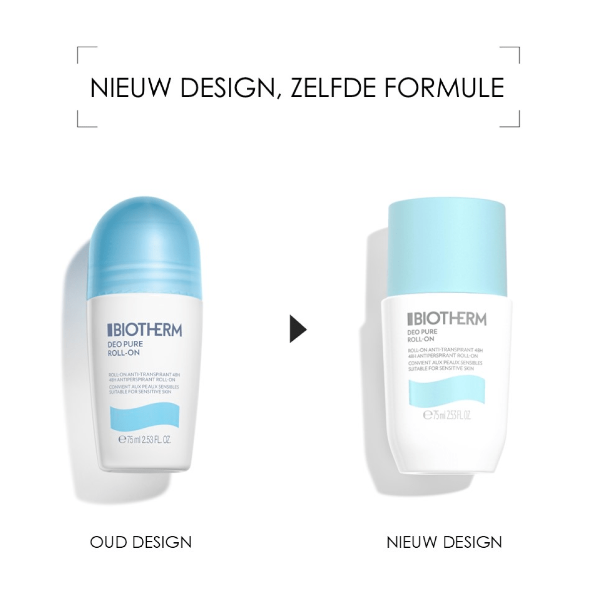 Biotherm Deo Pure Roll-On Deodorant 75ml – Gentle Long-Lasting Freshness for Sensitive Skin