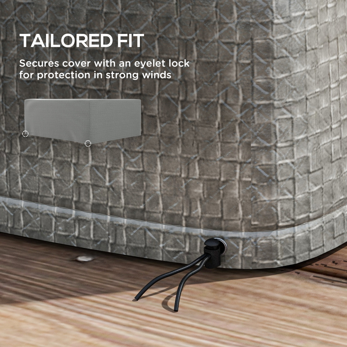 Outsunny Large Patio Furniture Cover, 235 x 190 x 90cm Heavy-Duty Polyethylene – Weatherproof Protection, Grey