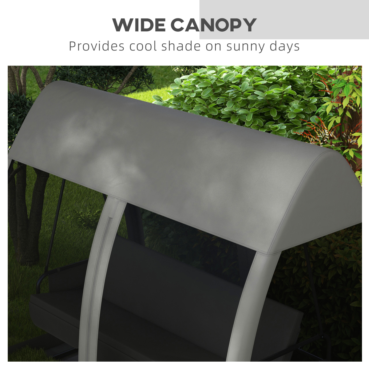 Outsunny 3-Seater Garden Swing Chair with Canopy, Mesh Sides & Insect Net – Hammock Lounger Bed, Grey