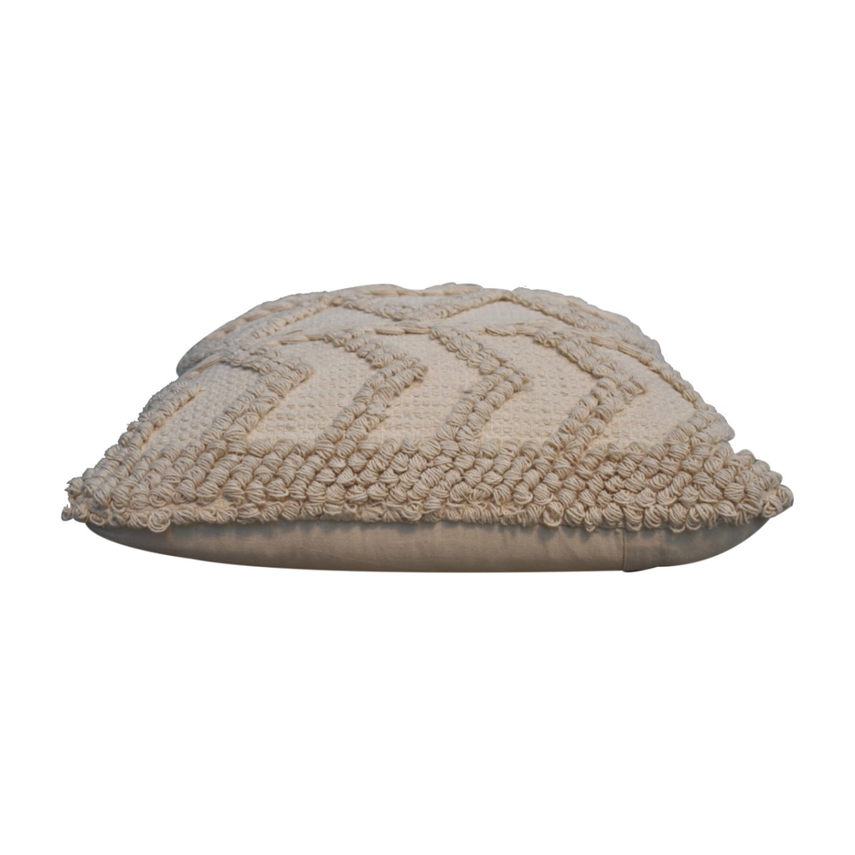 Artisan Furniture Alda Cushion Set of 2 – Zig-Zag Design Scatter Cushions with Plump Filling, Cream