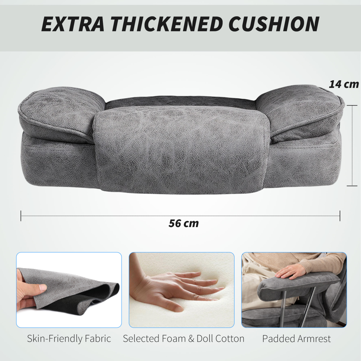 High Back Reclining Gaming Chair with Footrest & Lumbar Pillow – Leathaire Swivel Computer Chair, Grey