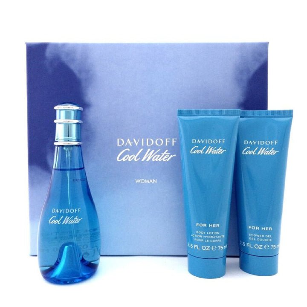 Davidoff Cool Water Gift Set for Men – Eau de Toilette 100ml, Shower Gel 75ml and Body Lotion 75ml