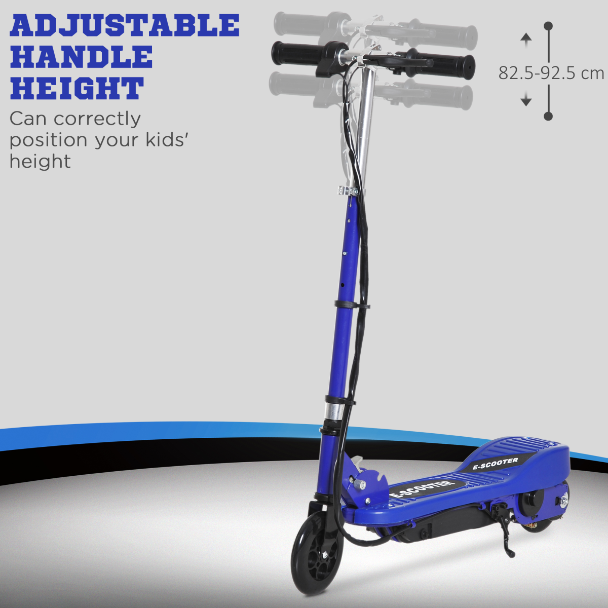 HOMCOM Folding Kids Electric Scooter with Adjustable Height & PU Wheels – Battery Powered, Ages 7-14