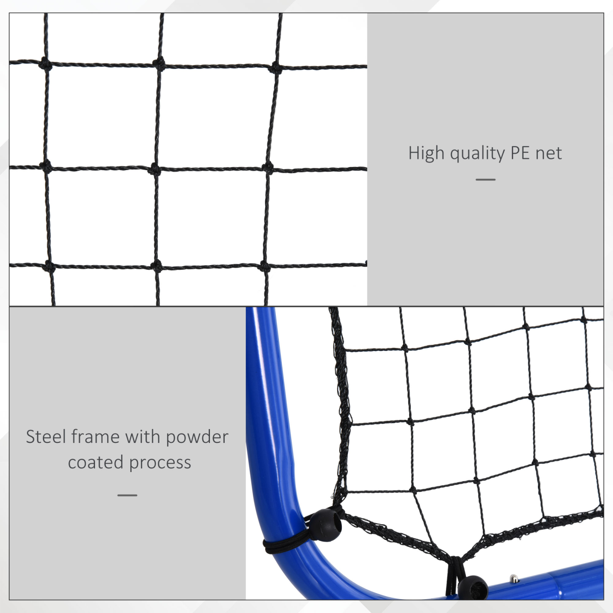 HOMCOM Football Rebounder Net with Adjustable Angles & Stability Anchors – Foldable Training Target Goal