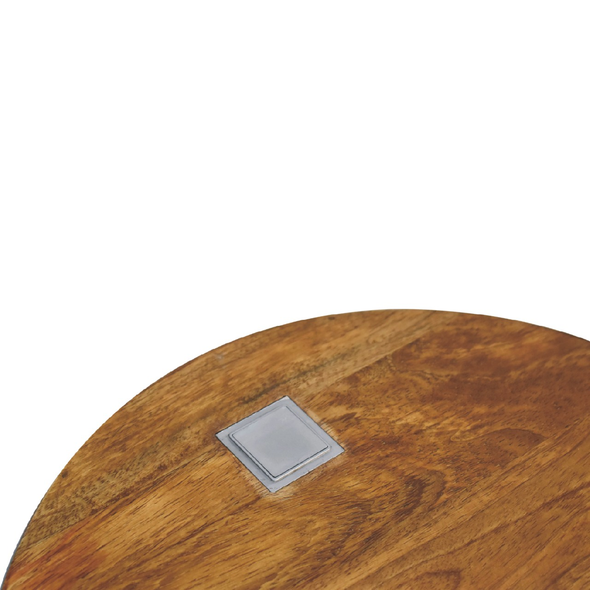 Artisan Furniture Solid Wood Chestnut Bedside Table with Drawer & Brass Knob – Rounded Edges, Dark Brown