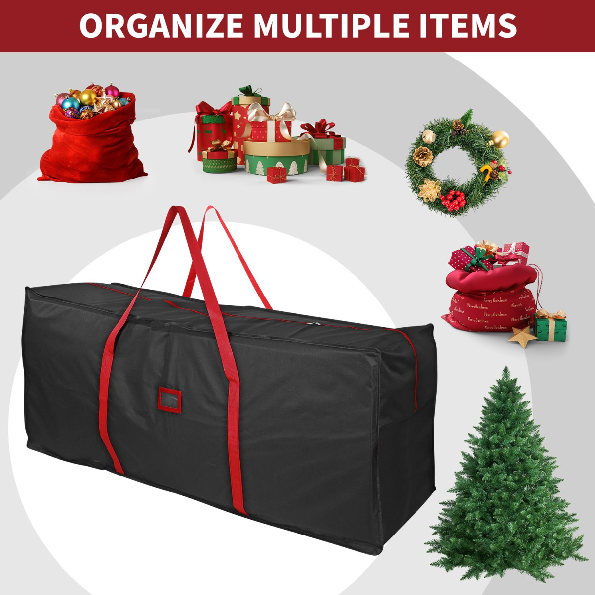Vinsani Black Christmas Tree Storage Bag – Waterproof, Dustproof Artificial Tree Protection