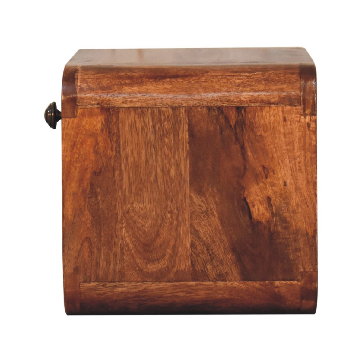 Artisan Furniture Solid Mango Wood Mini Wall Mounted Bedside Table, 1 Drawer and Open Slot, Honey Caramel