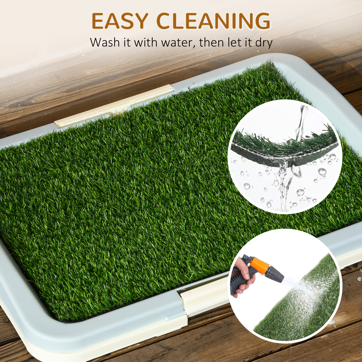 PawHut Indoor Dog Toilet with Artificial Grass, Grid Panel & Tray – Portable Puppy Potty, 63 x 48.5cm