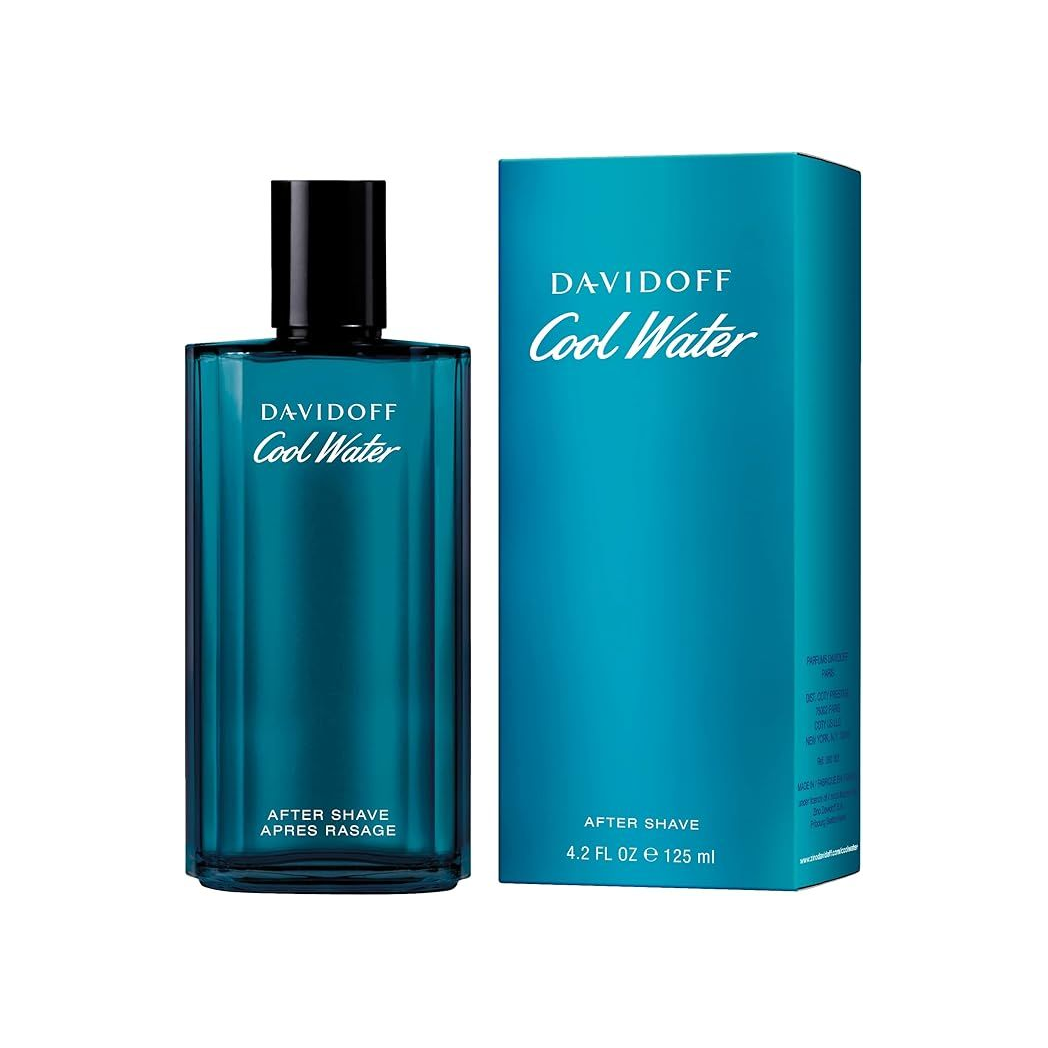 Davidoff Cool Water Aftershave 125ml – Aquatic Aromatic Men's Post-Shave Splash with Mint & Musk