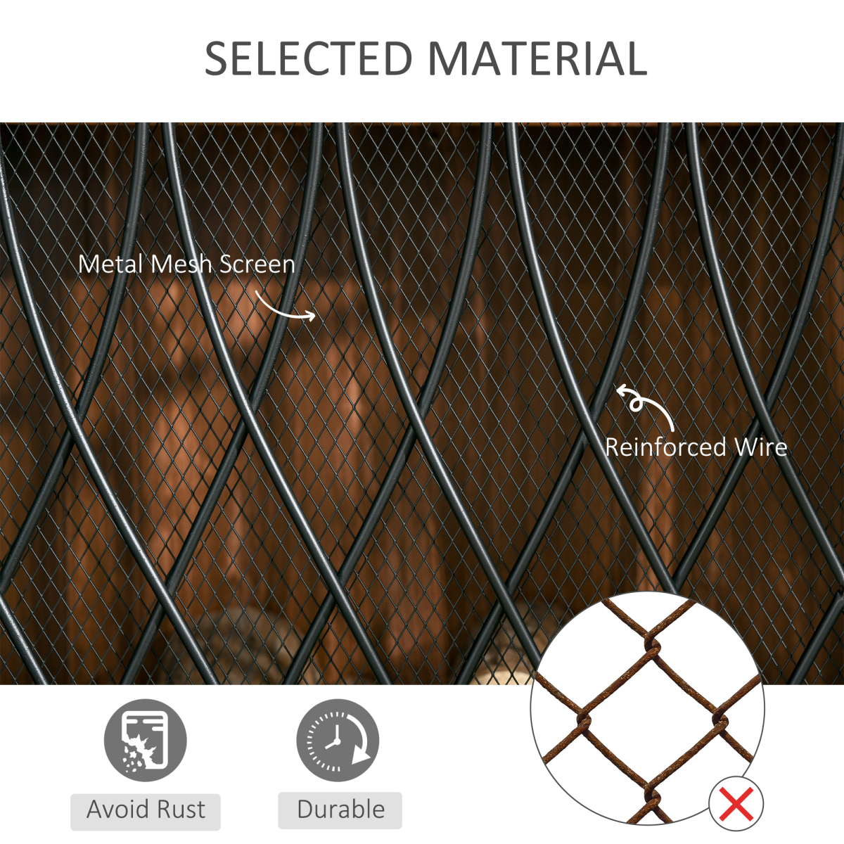 HOMCOM 3-Panel Folding Fireplace Screen with Curved Diamond Design – Black Metal Mesh Spark Guard