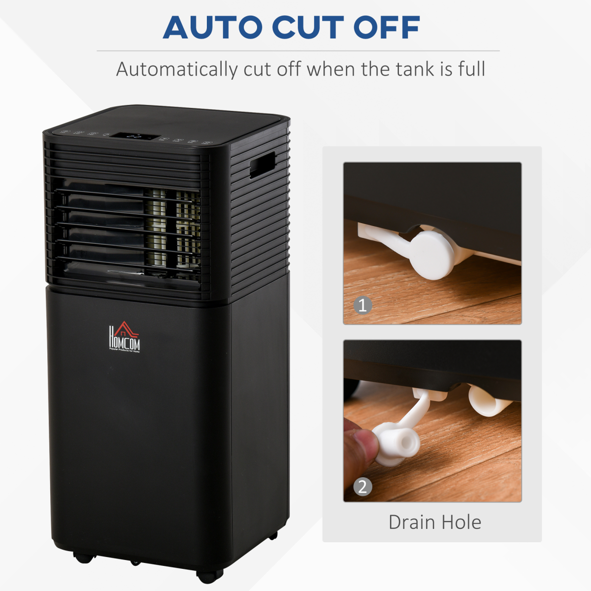 HOMCOM 7000BTU Portable Air Conditioner with 4 Modes, LED Display, Remote & 24 Hour Timer – Home Office Cooling