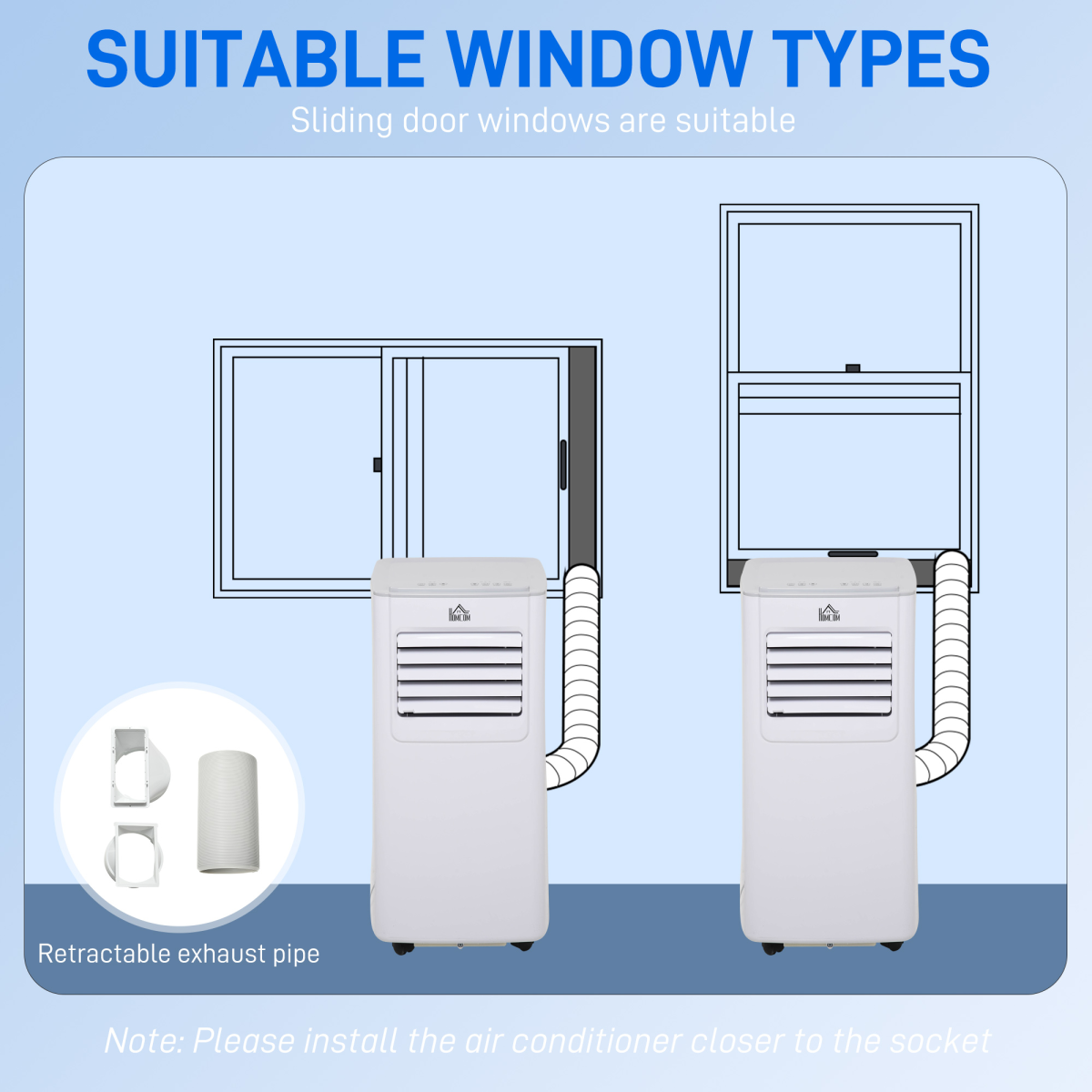 HOMCOM 5000BTU Portable Air Conditioner with 4 Modes, LED Display, Remote & 24 Hour Timer – Home Office Cooling
