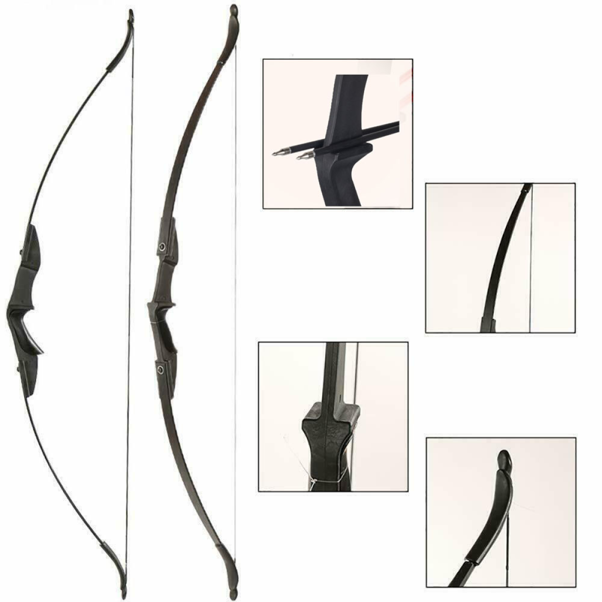 53-Inch Takedown Recurve Bow Set, 40lbs, with 6 Fibreglass Arrows & Target Faces – Archery Kit
