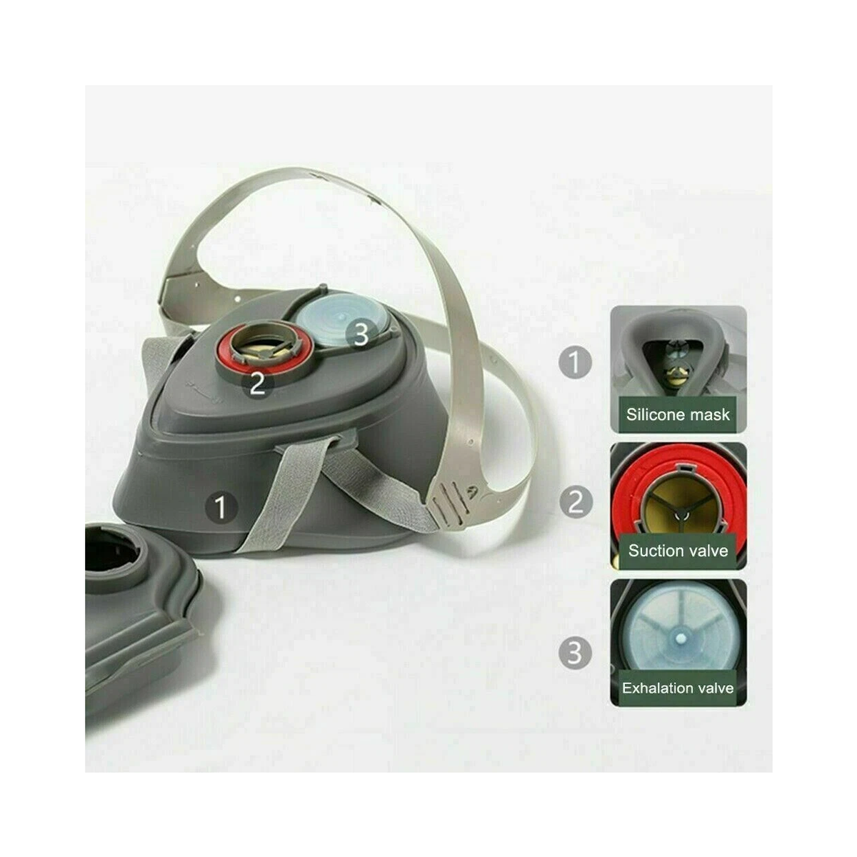 Reusable Half Face Respirator Dust Masks, 2 Pack, Model 3200 with 3700 Filter Holders – Woodworking, Grey