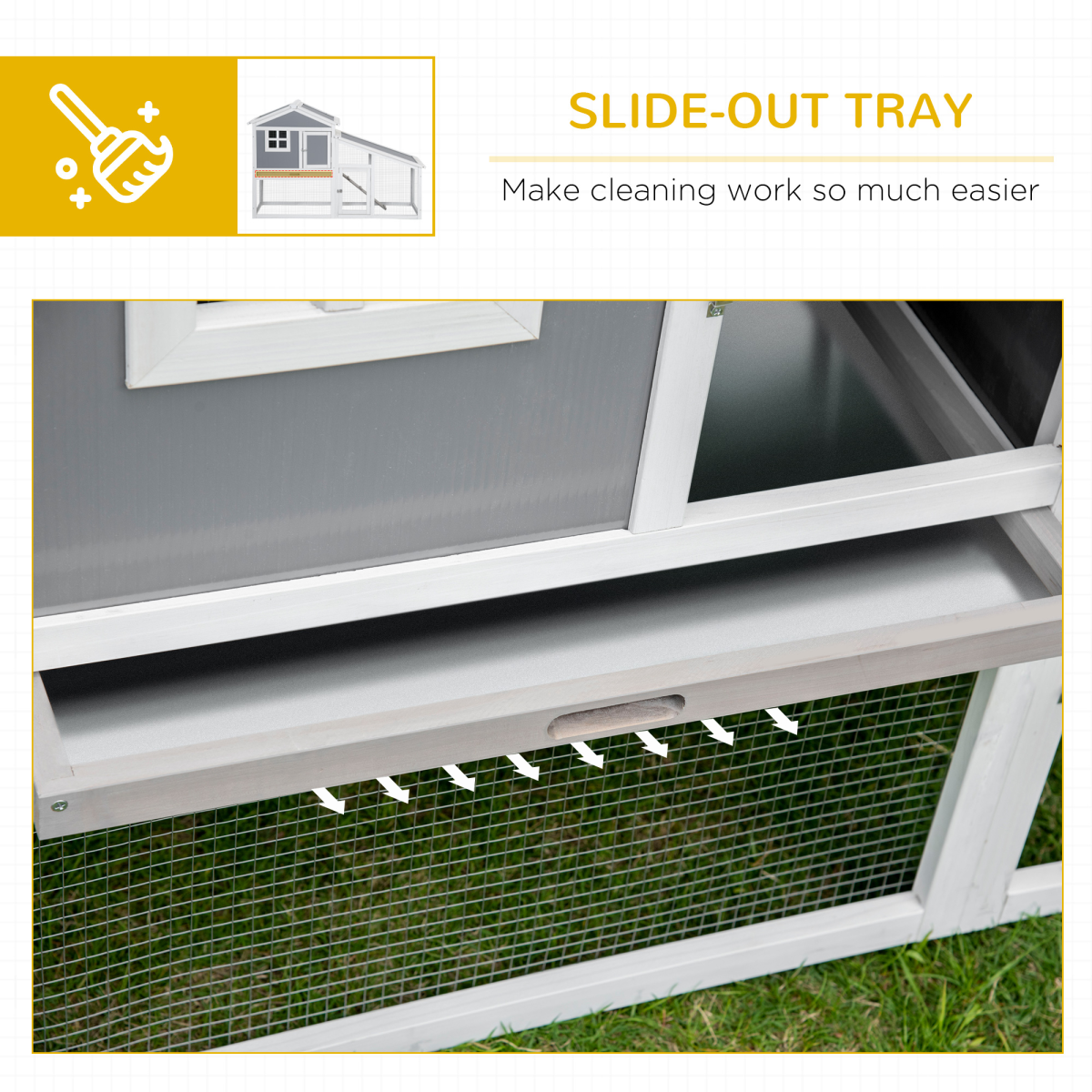 Pawhut Two-Tier Wooden Rabbit Hutch & Guinea Pig Cage with Sunlight Roof, Ramp & Slide-Out Tray – Outdoor Small Pet House
