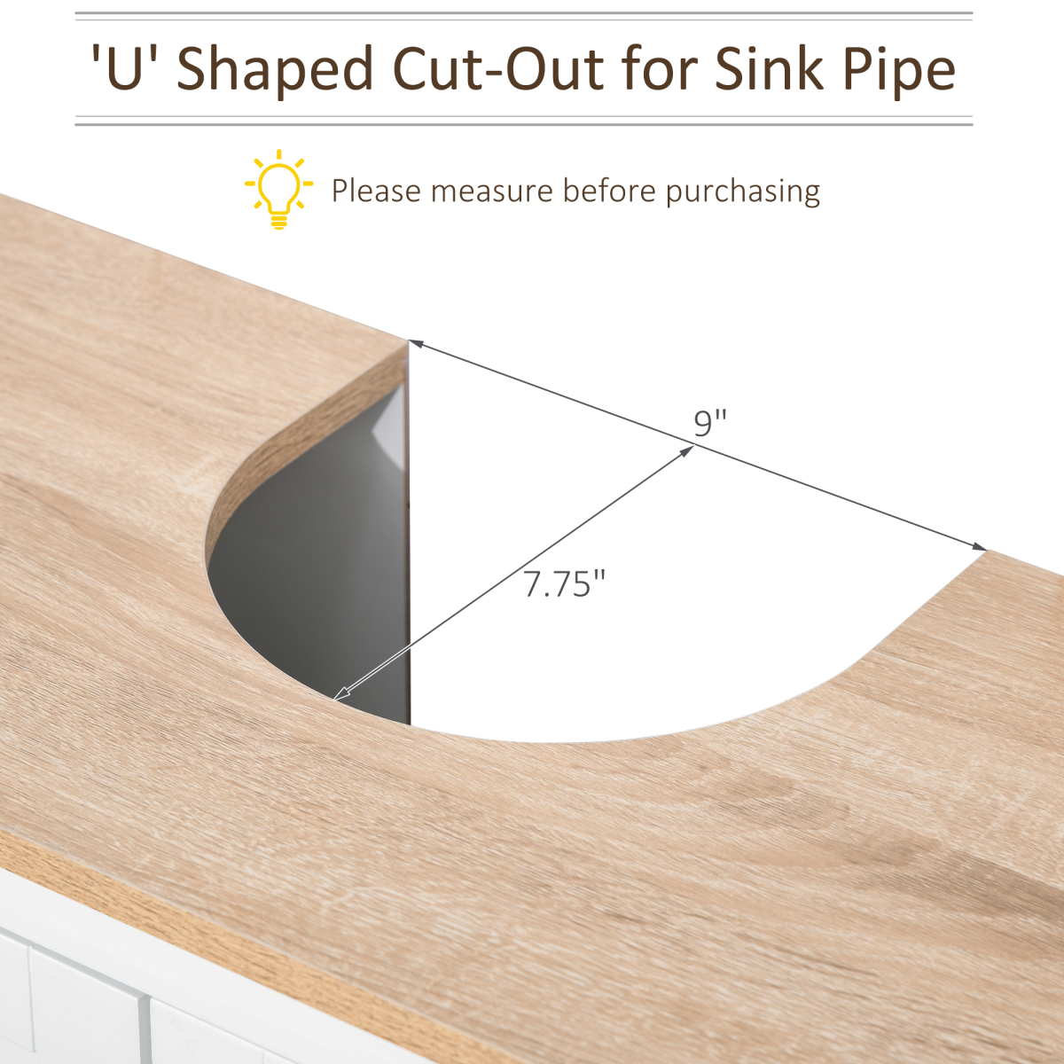 kleankin Pedestal Under-Sink Bathroom Cabinet with Double Doors – Space-Saving Storage for Small Bathrooms