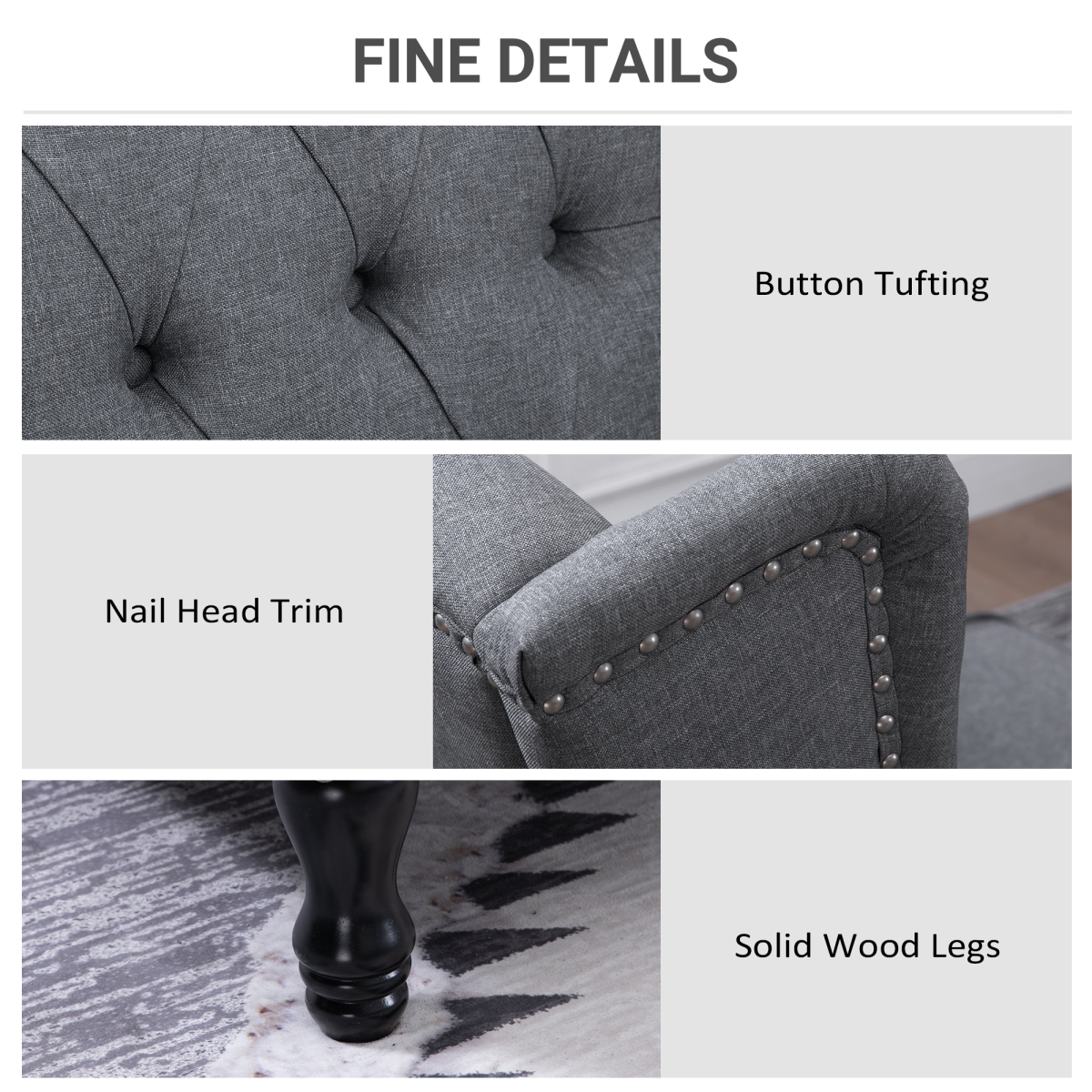 HOMCOM Fabric Recliner Armchair with Retractable Footrest – Comfortable Relaxation, Light Grey