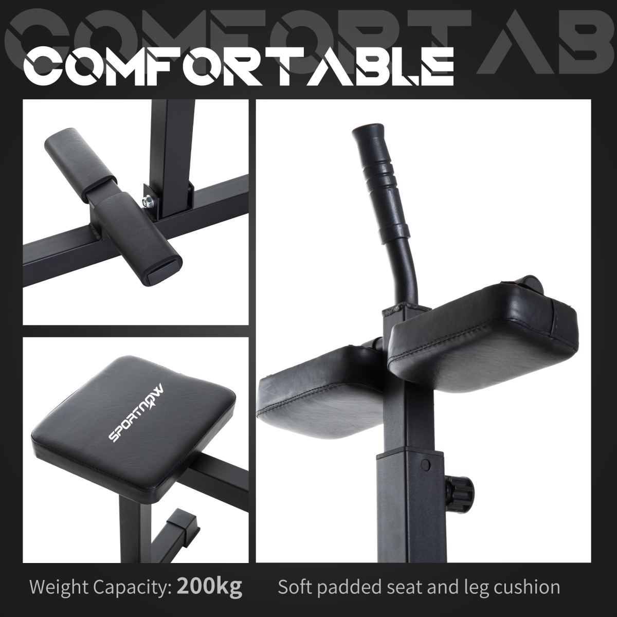 SPORTNOW Seated Adjustable Leg Extension Machine, Plate Loaded with Dual Olympic Posts – Black