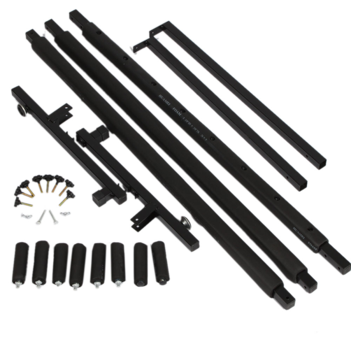 Rack Style Folding Guitar Stand for 7 Guitars and Basses – Tubular Display Holder, Black