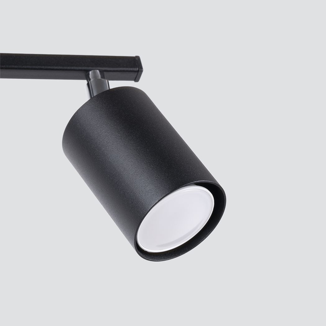 Sollux Lighting Lemmi Steel Ceiling Lamp with Two GU10 Fittings – Minimalist Design, Black