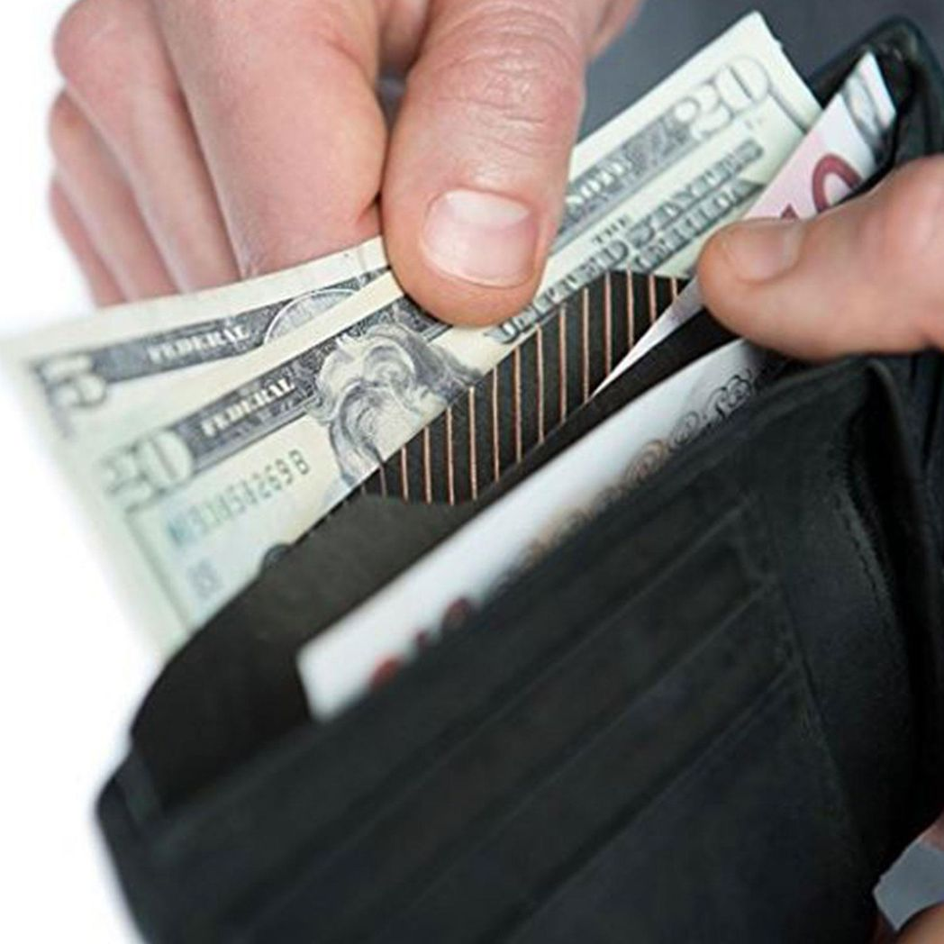 Thabto Wallet Divider Insert – Turns One Wallet Pocket into Four, Ultra-Thin Tyvek, Black and Gold