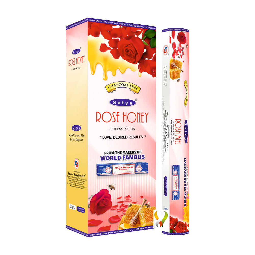 Satya Rose Honey Hexa Incense Sticks – Pack of 120