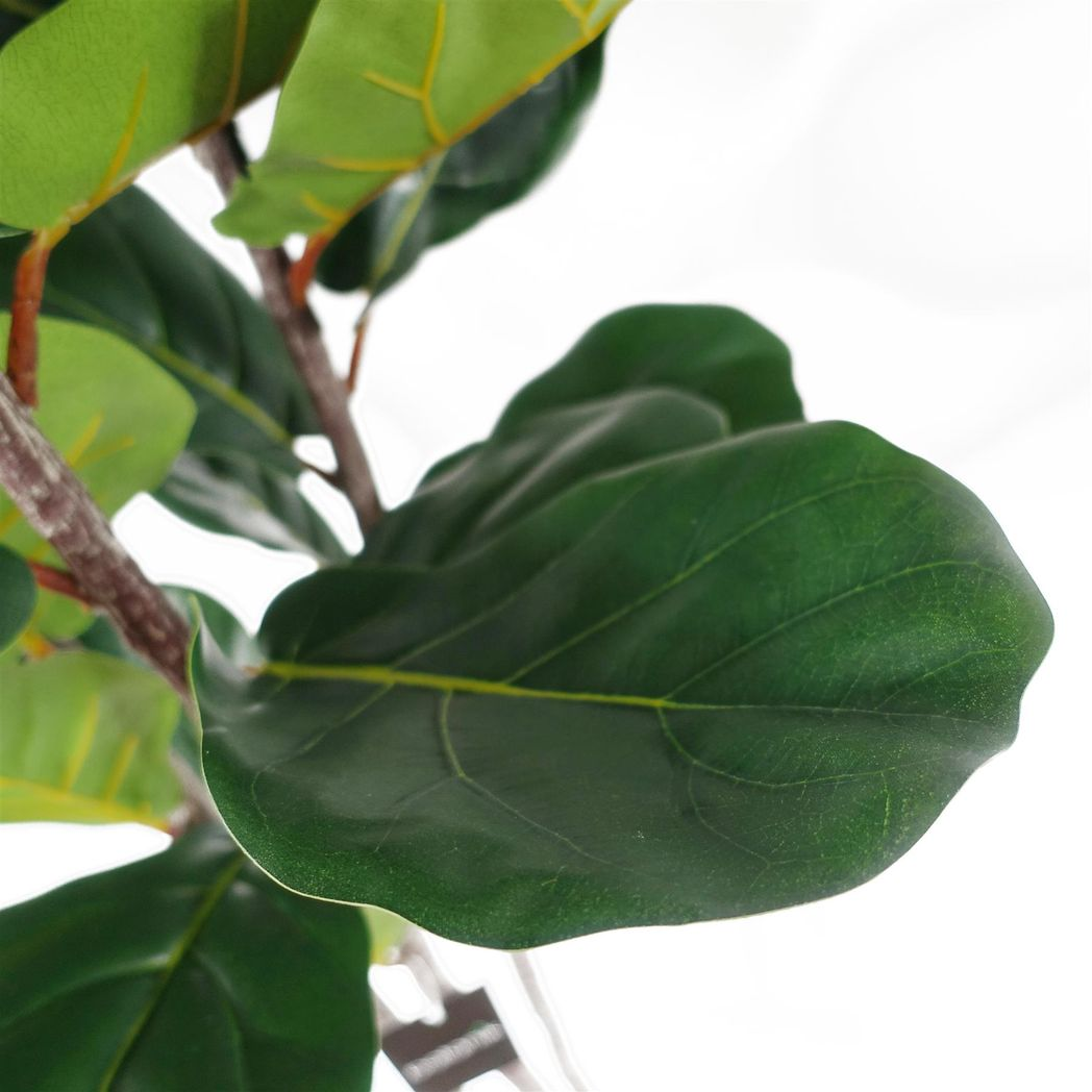 Leaf 120cm Premium Artificial Fiddle Fig Tree in Pot – Realistic Wired Stems, Low-Maintenance Indoor Greenery