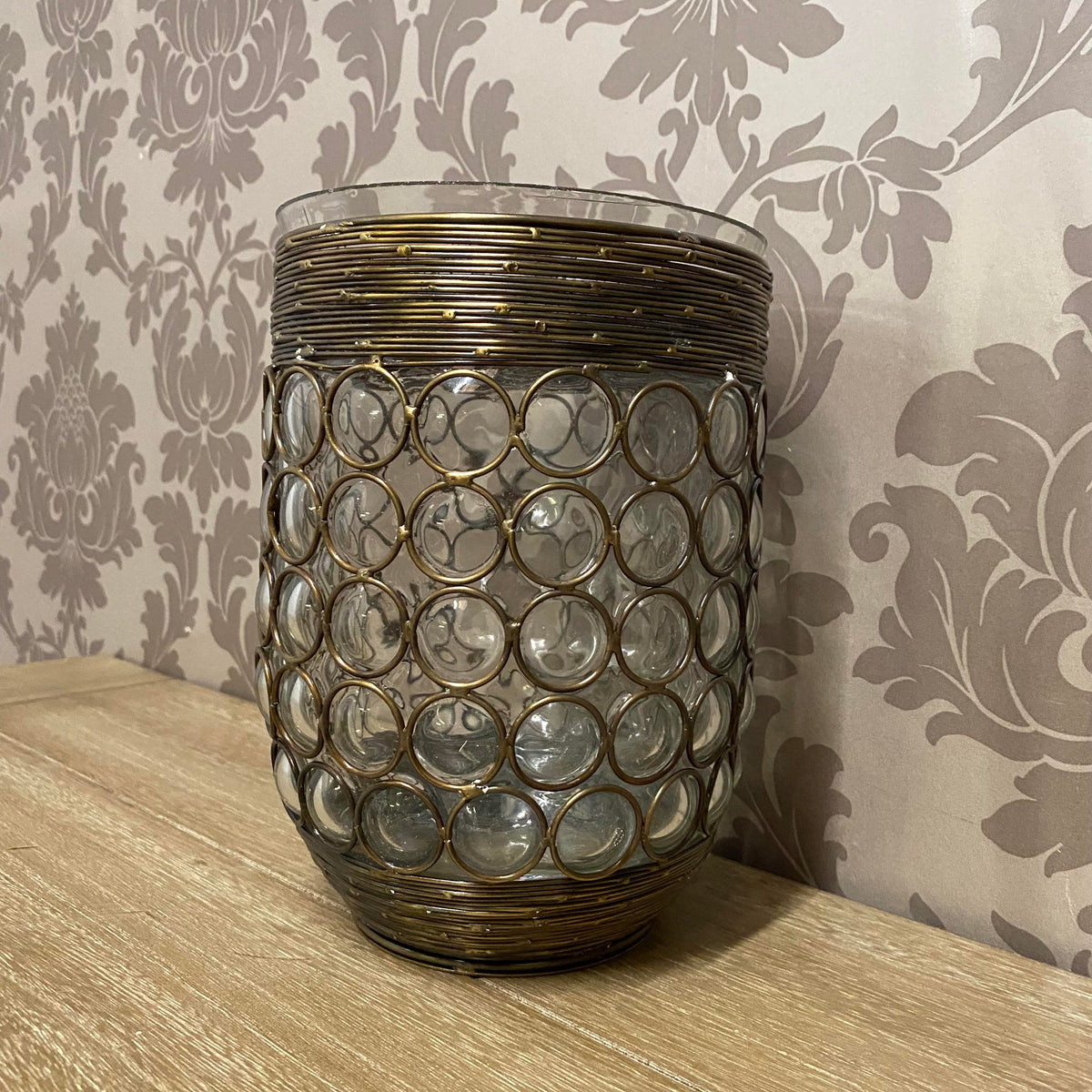Decorative Clear Glass Candle Vase – Rustic Design Holder for Flowers, Candles and Christmas Gifts
