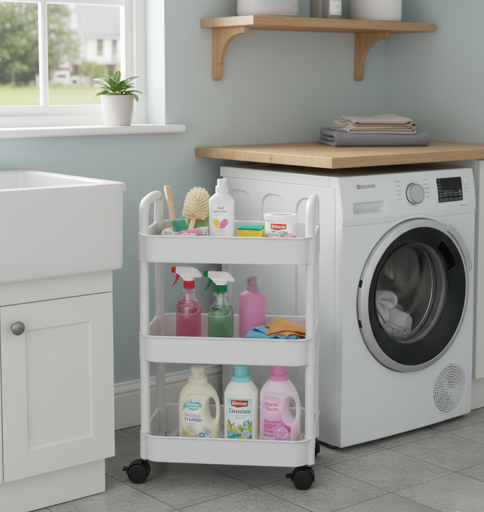 Avilo 3 Tier Multi-Purpose Rolling Trolley – Everyday Storage and Organisation