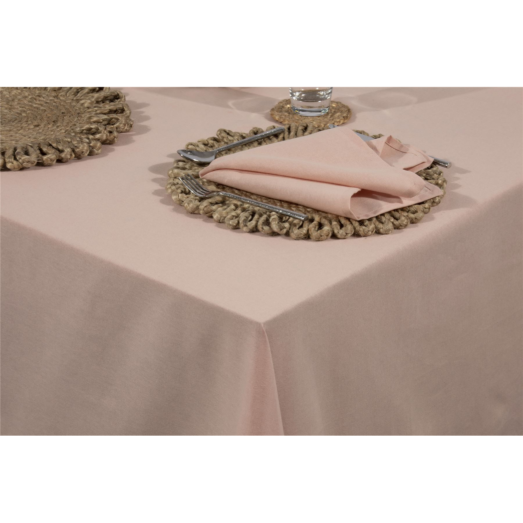 Esselle Home Avon 100% Cotton Tablecloth, 240 x 140cm – Dining Table Linen from the Revival Collection, Blush
