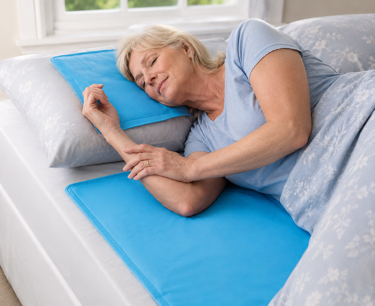 Avilo Cooling Chill Pillow Pad – Keep Cool in Bed for a Better Night's Sleep, Blue